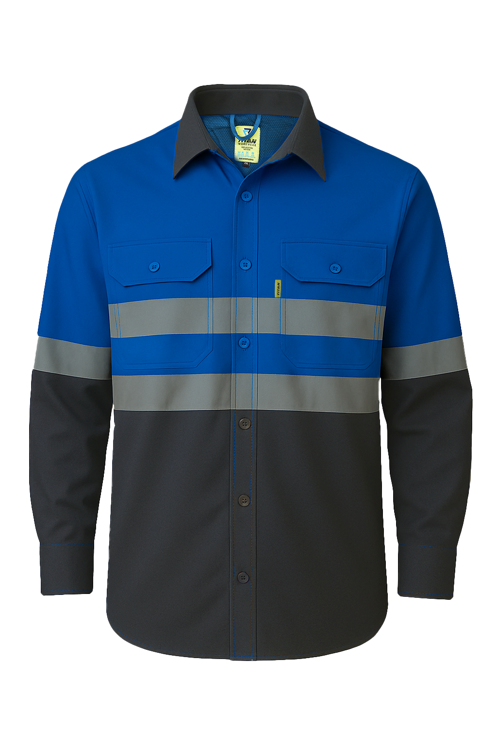 Titan Men's 100% Cotton Long Sleeve Vented Work Shirts - Titan