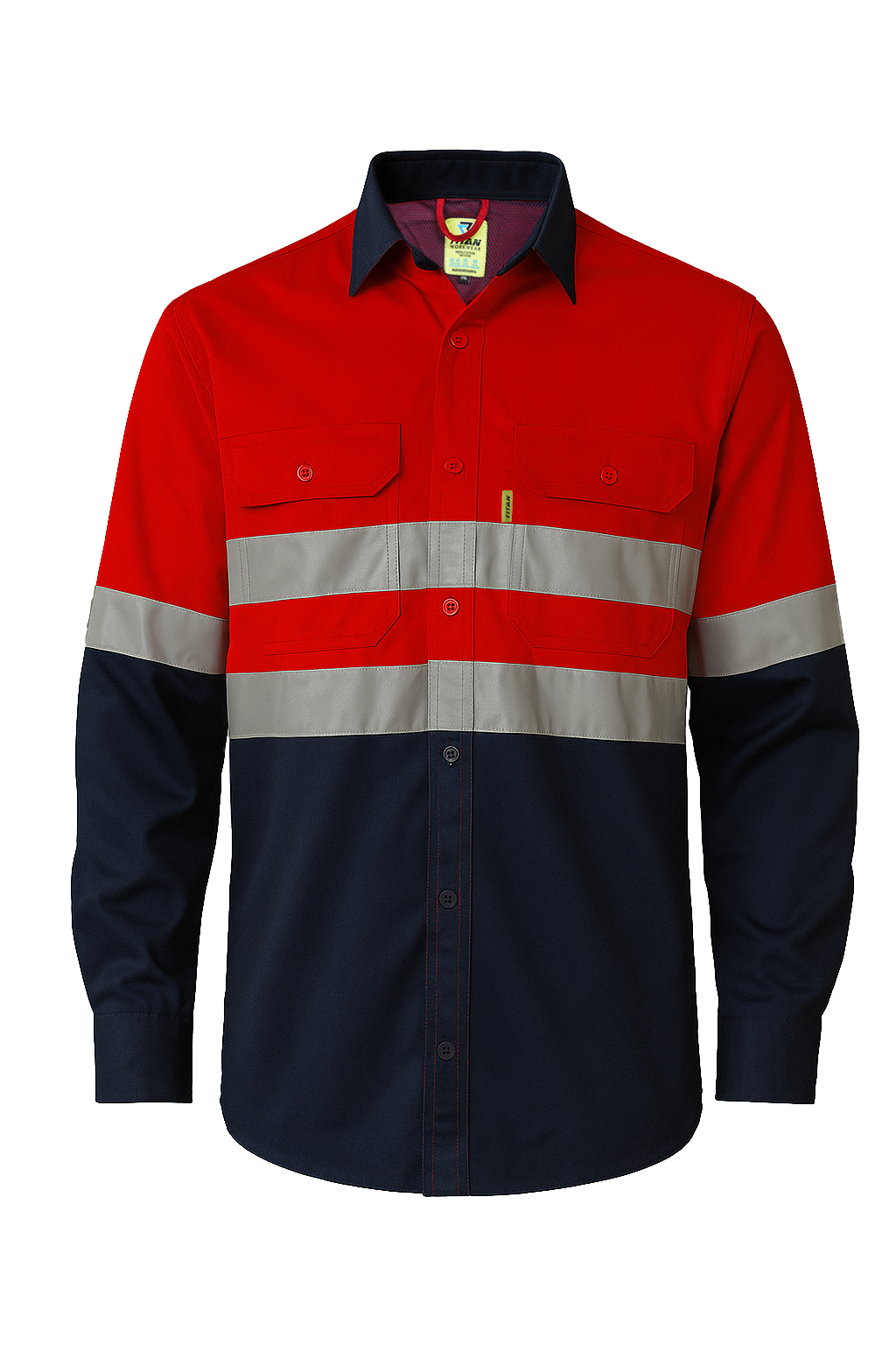 Titan Men's 100% Cotton Long Sleeve Vented Work Shirts - Titan