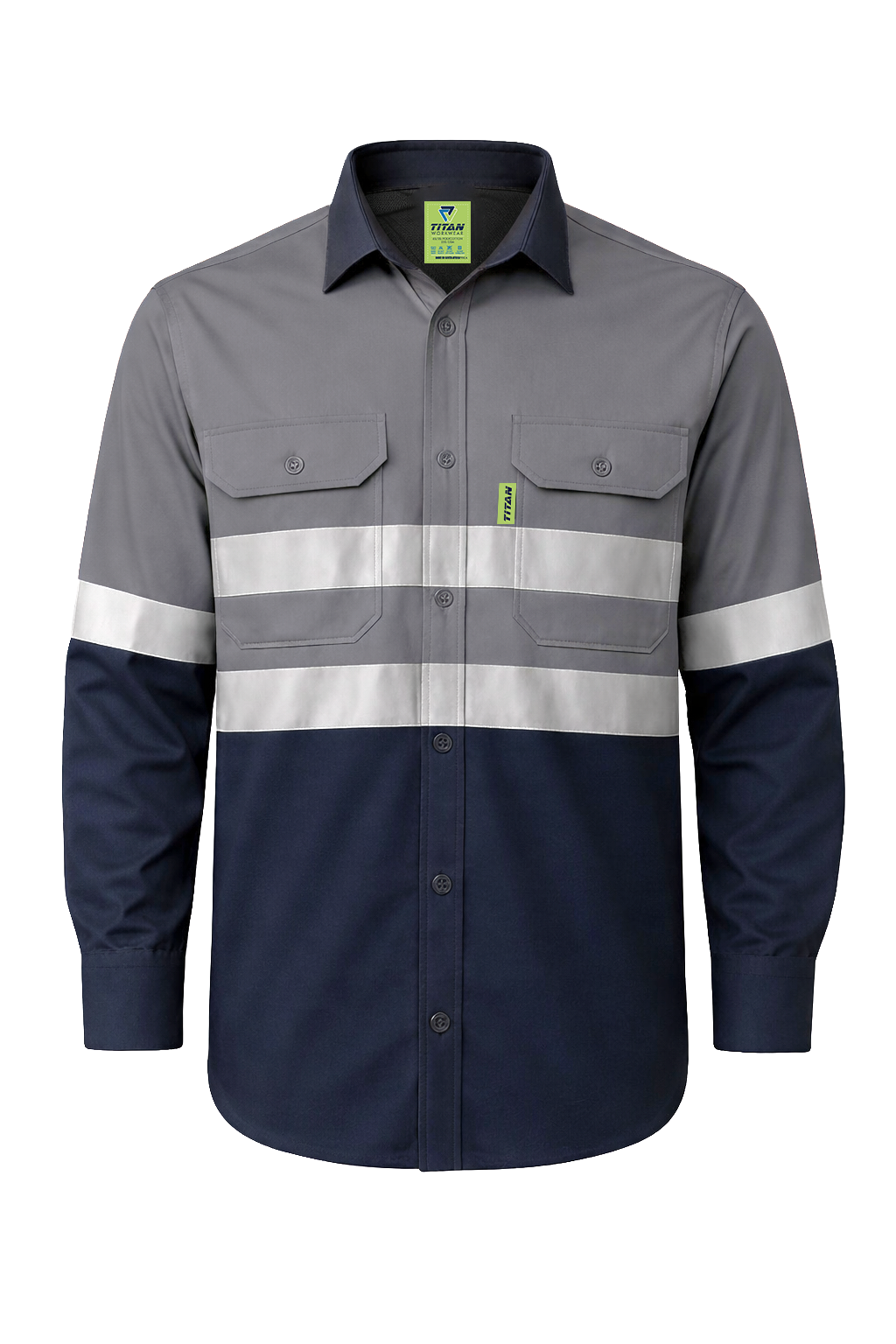 Titan Men's 100% Cotton Long Sleeve Vented Work Shirts - Image 7