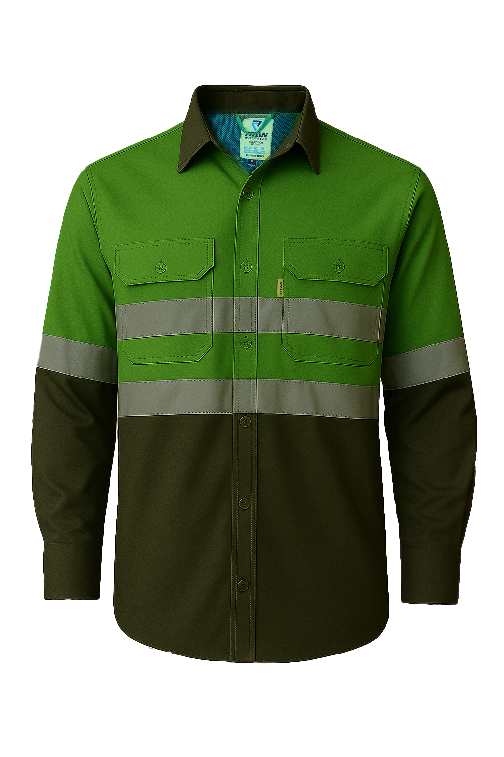 Titan Men's 100% Cotton Long Sleeve Vented Work Shirts - Titan